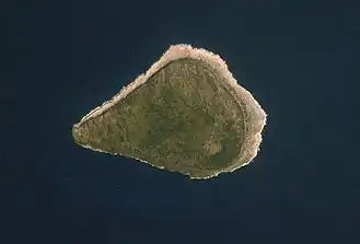 Image satellite de l'île de la Navasse en 2006.