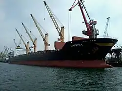 Le Charmey amarré dans le port de Casablanca au Maroc en 2016.