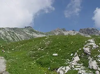 Le Nebelhorn vu de la cabane Edmund Probst.