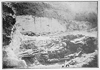 Tombes de la nécropole de Saint-Urnel sur le site en 1923.