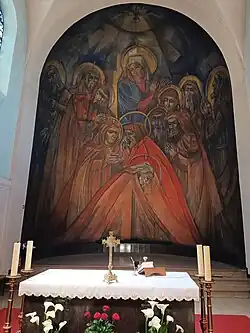 Fresque de la Pentecôte et autel