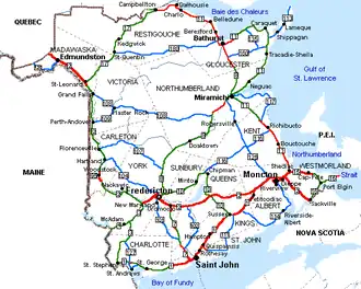 Image illustrative de l’article Liste des routes provinciales du Nouveau-Brunswick