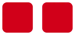 Image représentant deux carrés rouges aux coins arrondis.