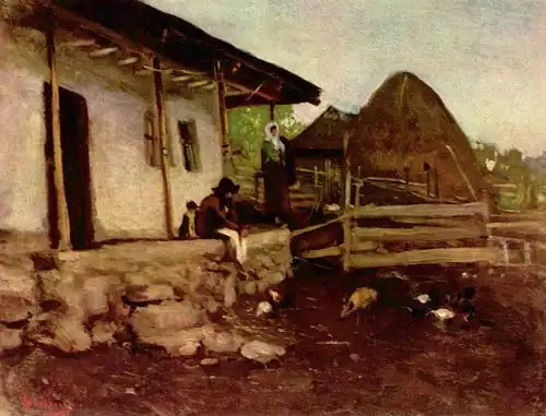 Nicolae Grigorescu, Cour d'une ferme (seconde moitié du XIXe&nbsp;siècle)