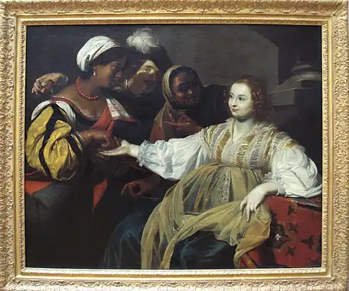 La Diseuse de bonne aventure (vers 1625), Paris, musée du Louvre.