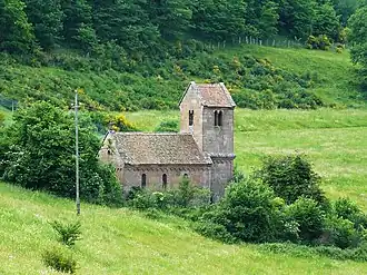 Chapelle Saint-Nicolas de Niedermunster (XIIe&nbsp;siècle) reconstruite à l'identique en 1850 par Boeswillwald.