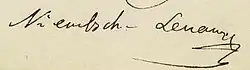 Signature de Nikolaus Lenau