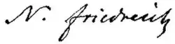 signature de Nikolaus Friedreich
