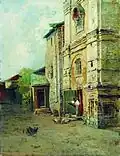 Au Métochion de Kroutitski, (avant 1886) — Galerie Tretiakov.