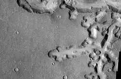 Vue rapprochée de Nirgal Vallis, par l'instrument THEMIS.