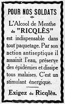 Publicité parue dans L'Illustration du 30 octobre 1915.