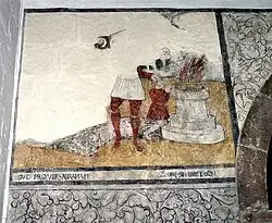 Les peintures murales sur le mur triomphal&nbsp;(da) (triumfvæg).