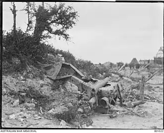 Ruines du village en 1917.