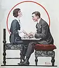 Couverture du magazine The Saturday Evening Post datant de mai 1920 et vantant le lien intime qu'instaure « la planche Ouija ».