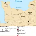 Carte montrant les castra et les points d'appuis défensifs sur le Tractus Armoricanus et Nervicanus