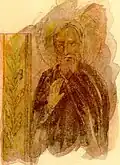 Un saint aux cheveux gris dans une soutane monastique (Saint Sava).