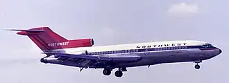 Le Boeing 727 détourné lors du vol Northwest Orient Airlines 305 en 1972.