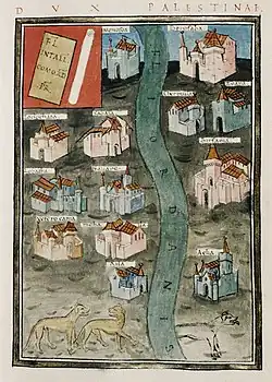 Une carte détaillée de la Palestine du 5e&nbsp;siècle