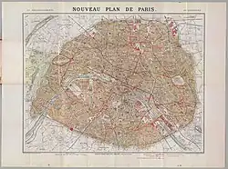 Nouveau plan de Paris, par L.&nbsp;Poulmaire et Garnier frères, 1909.