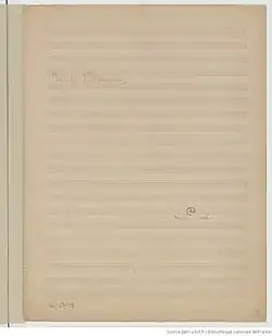 page de titre du manuscrit autographe