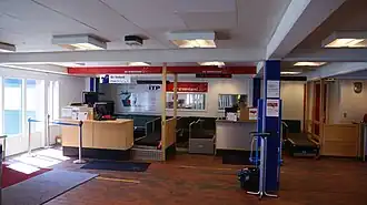 Le comptoir d'enregistrement de Air Greenland au terminal de l'aéroport