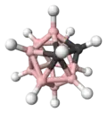 Représentation balle-et-bâton du carborane, C2B10H12