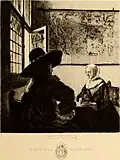Le Soldat et la fillette qui rit, gravé par Jules Jacquemart d'après Vermeer de Delft.