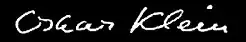 signature d'Oskar Benjamin Klein