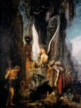 Œdipe voyageur de Gustave Moreau (1888).