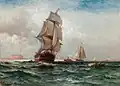 Shipping off Governors Island, New York, vers 1870