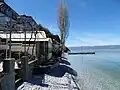 La plage sur les rives du lac d'Ohrid.