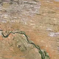 L'Okavango vu par le satellite SPOT.