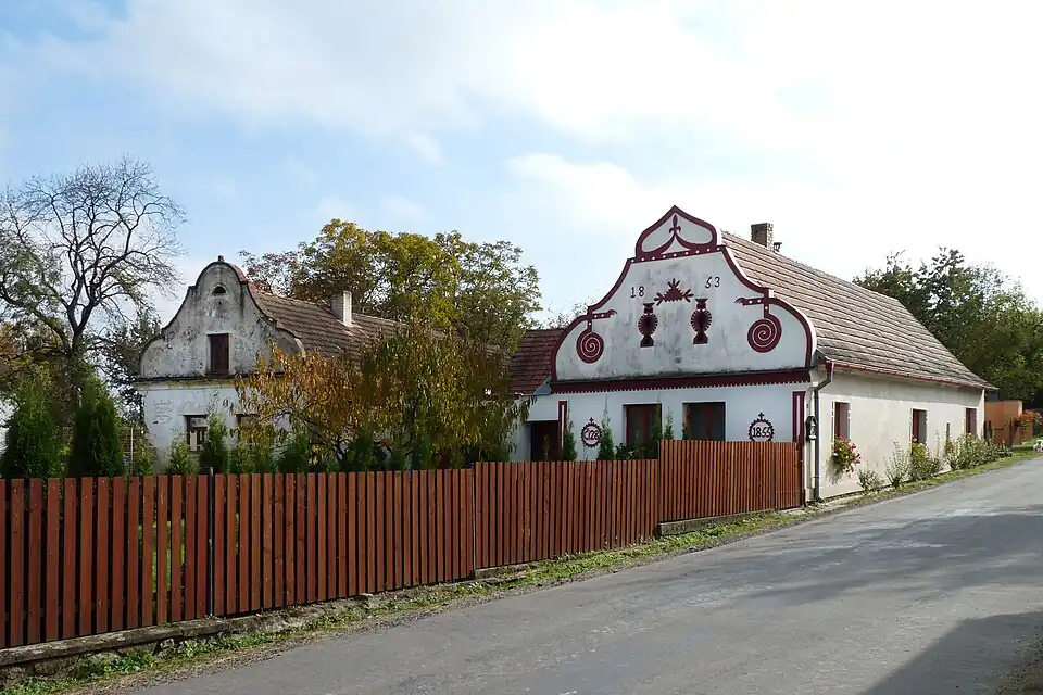 Maison rurale de style Selské baroko construite en 1853.