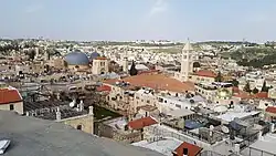 Vue à 360° depuis Phasaël sur l'église du Saint-Sépulcre.