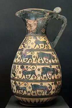 Olpè protocorinthienne aux animaux et aux sphinges, v. 640-630, Musée du Louvre.