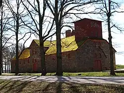 Ancienne grange du manoir d'Ollustfer en livonie, Estonie aujourd'hui, le vieux manoir datait de 1600. Franz von Blanckenfeld était propriétaire en 1598 avec sa femme Catharina Orgies.