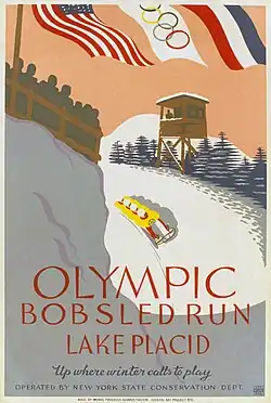 Affiche sportive produite après les Jeux olympiques d'hiver de 1932