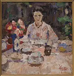 Petit déjeuner dans le jardin, ca 1914-1916