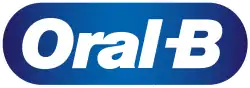 La marque Oral-B se détachant sur un cartouche bleu