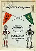 Programme illustré de 1908 présentant les Aggies d' Oregon Agricultural College et les Webfoots de l'Oregon