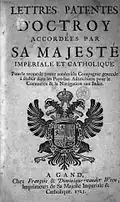 Lettre de fondation de la Compagnie d'Ostende pour le commerce autrichien d'Orient, 1722.