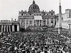 Messe de Pâques sur la place Saint-Pierre au Vatican, vers 1865.