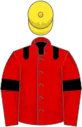 Red, black epaulets and armlets, yellow cap