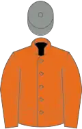 Orange, grey cap
