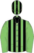 Light green and black stripes, light green sleeves