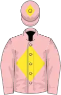 Pink, yellow diamond on body and cap