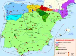 Le royaume de Navarre de 814 à 875.