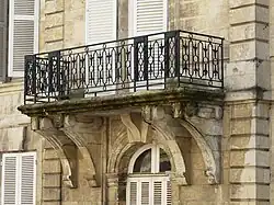 Le balcon de la façade nord.
