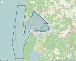Carte montrant le périmètre du PNM du bassin d'Arcachon.