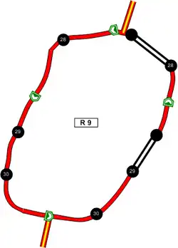 Schéma de la petite ceinture de Charleroi.